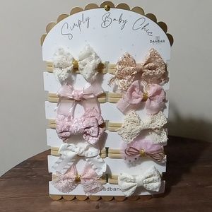 DANBAR SIMPLY BABY CHIC SET OF 10 BABY GIRL HEADBANDS